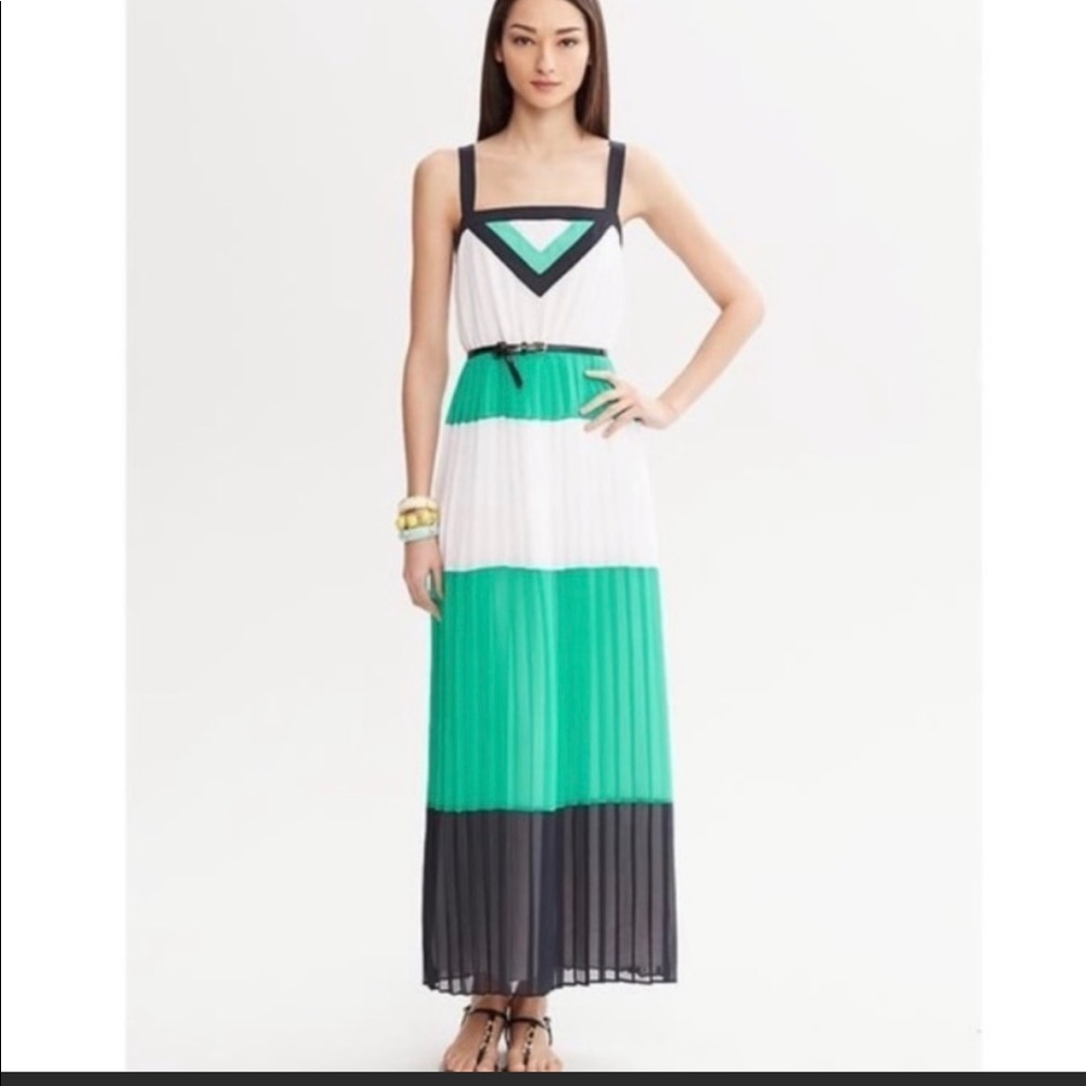 Banana Republic x Milly Maxi Pleated Dress